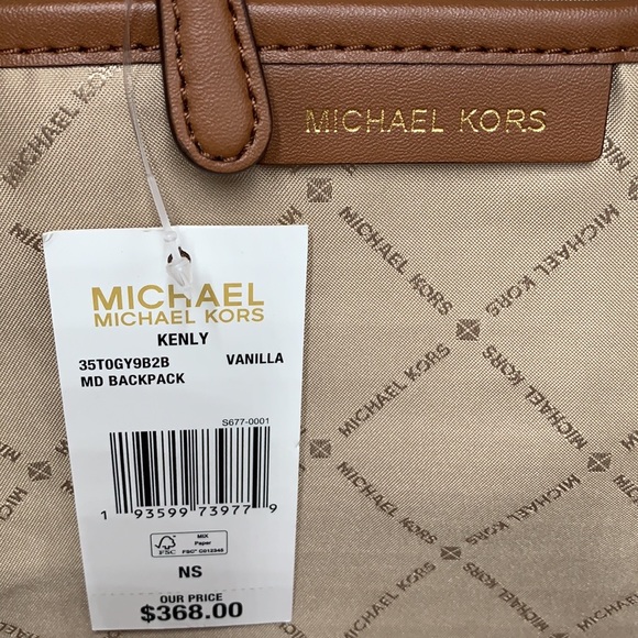 MICHAEL KORS Kenly Medium Backpack Signature Vanilla Bag - Picture 7 of 16